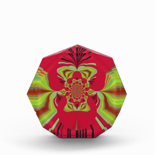 Beautiful Amazing African Red yellow Motif Pattern Acrylic Award (Front)