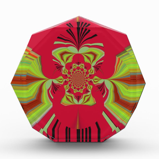 Beautiful Amazing African Red yellow Motif Pattern Award (Front)