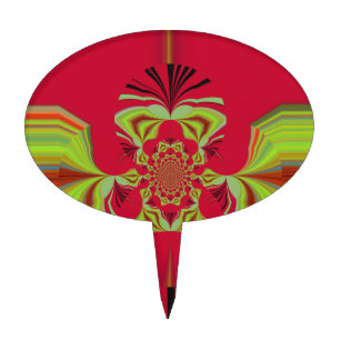 Beautiful Amazing African Red yellow Motif Pattern Cake Topper