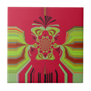 Beautiful Amazing African Red yellow Motif Pattern Ceramic Tile