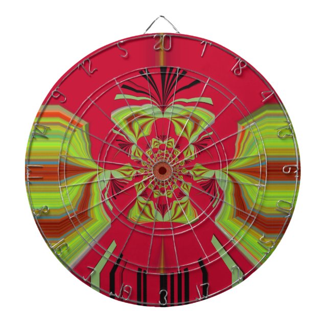 Beautiful Amazing African Red yellow Motif Pattern Dartboard (Front)
