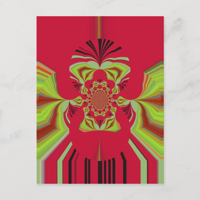 Beautiful Amazing African Red yellow Motif Pattern Postcard (Front)