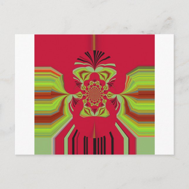 Beautiful Amazing African Red yellow Motif Pattern Postcard (Front)