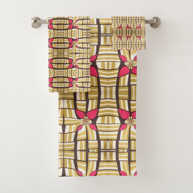 Beautiful Amazing African Tribal Print colorful  Bath Towel Set (Insitu)