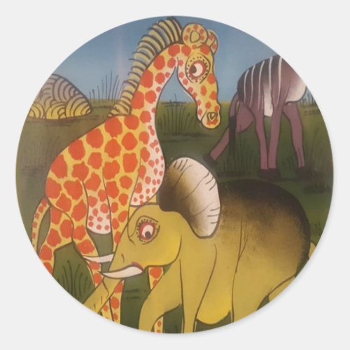 Beautiful Amazing African wild animal safari color Classic Round Sticker