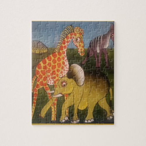 Beautiful Amazing African wild animal safari color Jigsaw Puzzle