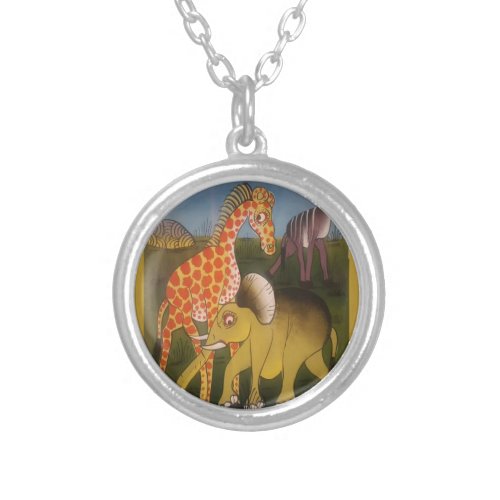 Beautiful Amazing African wild animal safari color Silver Plated Necklace