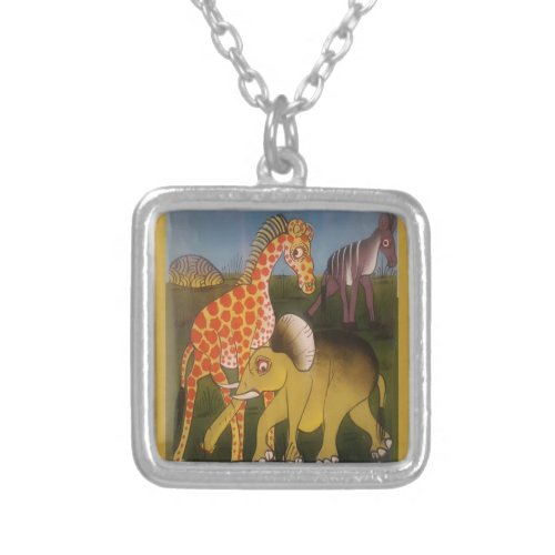 Beautiful Amazing African wild animal safari color Silver Plated Necklace