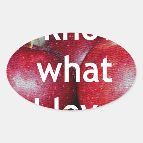 Beautiful Amazing Apple Text Quote Design Oval Sticker