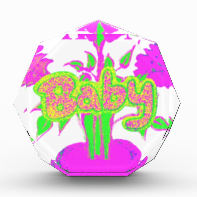 Beautiful Amazing Baby Pink Inspirational Floral  Acrylic Award (Front)