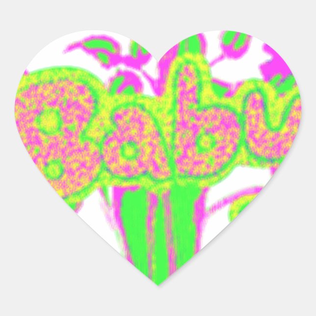 Beautiful Amazing Baby Pink Inspirational Floral  Heart Sticker (Front)