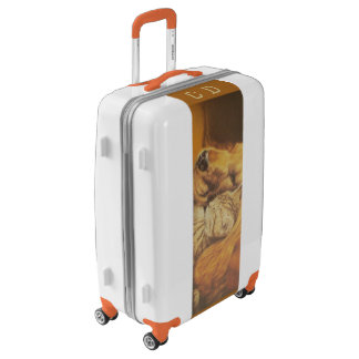 Beautiful Amazing Cat and Dog Cuddling Art Print Luggage