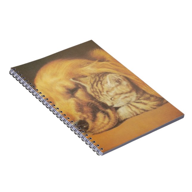 Beautiful Amazing Cat and Dog Cuddling Art Print Notebook (Right Side)