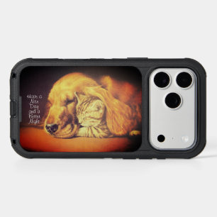 Beautiful Amazing Cat and Dog Cuddling Art Print iPhone 17 Pro Max Case