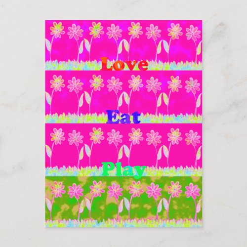 Beautiful amazing colorful Flora text quote design Announcement Postcard