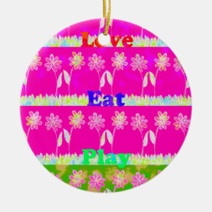 Beautiful amazing colorful Flora text quote design Ceramic Ornament