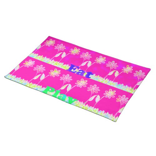 Beautiful amazing colorful Flora text quote design Cloth Placemat