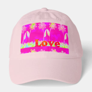 Beautiful amazing colorful Flora text quote design Hat