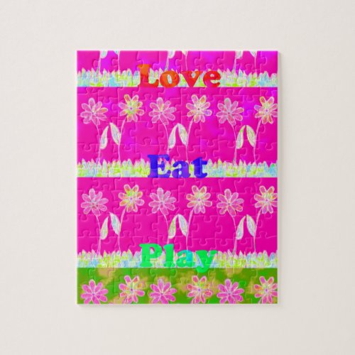 Beautiful amazing colorful Flora text quote design Jigsaw Puzzle