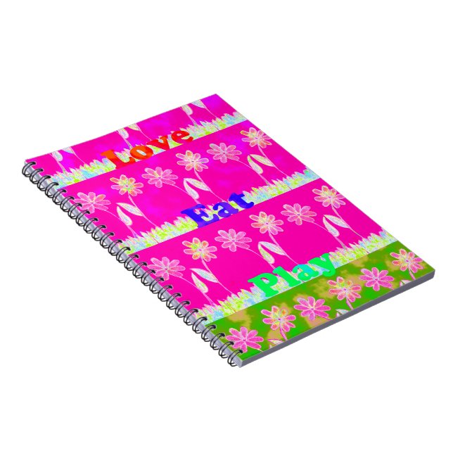 Beautiful amazing colorful Flora text quote design Notebook (Right Side)