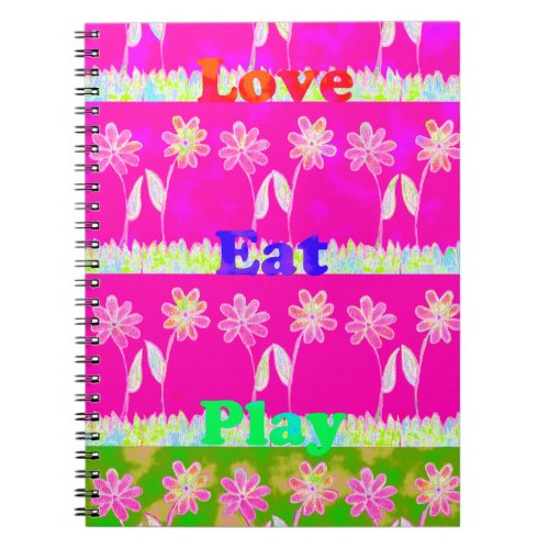 Beautiful amazing colorful Flora text quote design Notebook