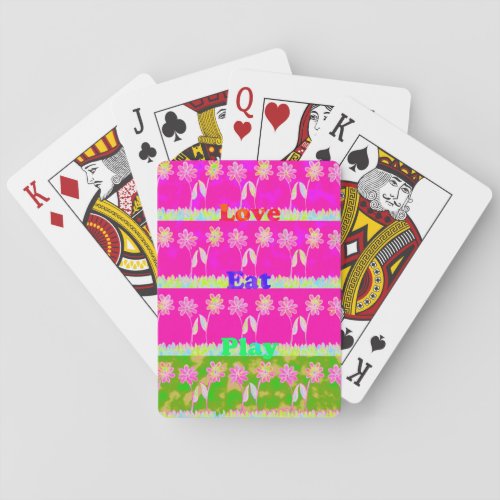 Beautiful amazing colorful Flora text quote design Playing Cards