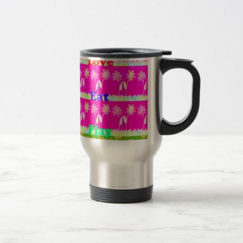 Beautiful amazing colorful Flora text quote design Travel Mug