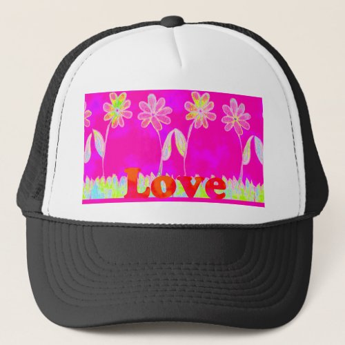 Beautiful amazing colorful Flora text quote design Trucker Hat