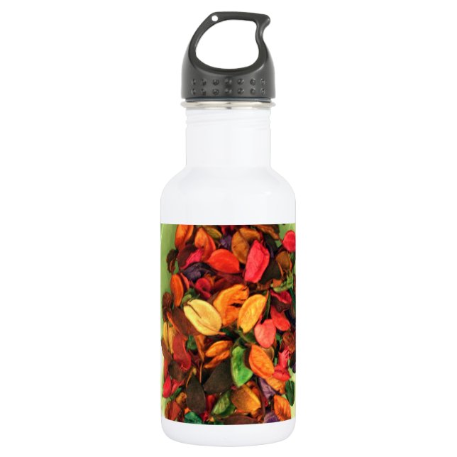 Beautiful amazing colorful rose design stainless steel water bottle (Front)