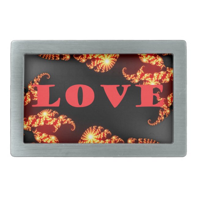 Beautiful amazing  colorful  universe Love text  Belt Buckle (Front)