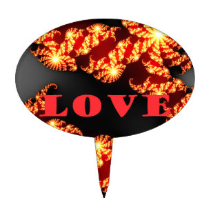 Beautiful amazing colorful universe Love text Cake Topper