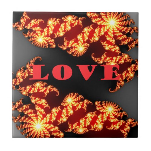 Beautiful amazing  colorful  universe Love text  Ceramic Tile