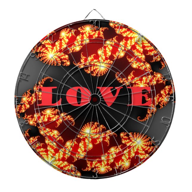 Beautiful amazing  colorful  universe Love text  Dartboard With Darts (Front)