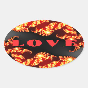 Beautiful amazing  colorful  universe Love text  Oval Sticker