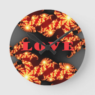 Beautiful amazing colorful universe Love text Round Clock
