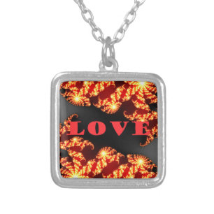 Beautiful amazing  colorful  universe Love text  Silver Plated Necklace
