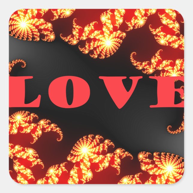 Beautiful amazing  colorful  universe Love text  Square Sticker (Front)