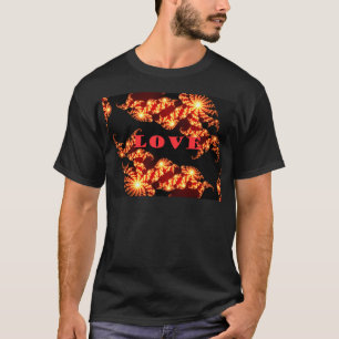 Beautiful amazing colorful universe Love text T-Shirt