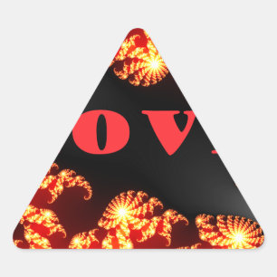 Beautiful amazing  colorful  universe Love text  Triangle Sticker
