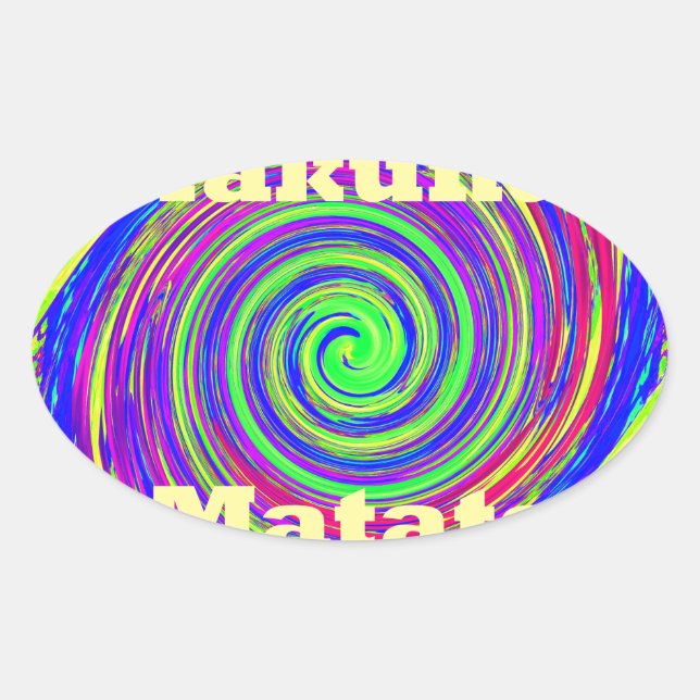 Beautiful Amazing Colorful  Whirl Vector Geometric Oval Sticker (Front)