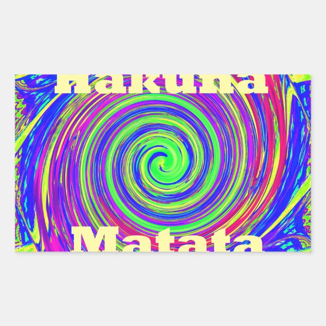 Beautiful Amazing Colorful  Whirl Vector Geometric Rectangular Sticker (Front)