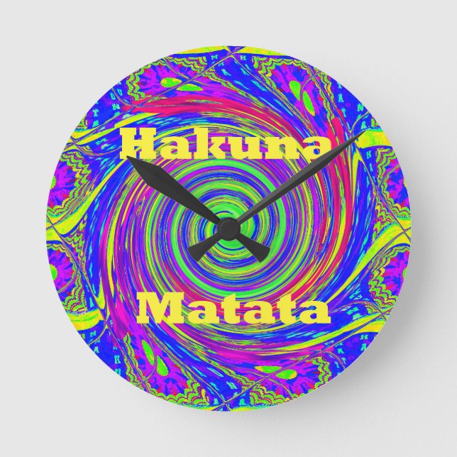 Beautiful Amazing Colorful  Whirl Vector Geometric Round Clock (Front)