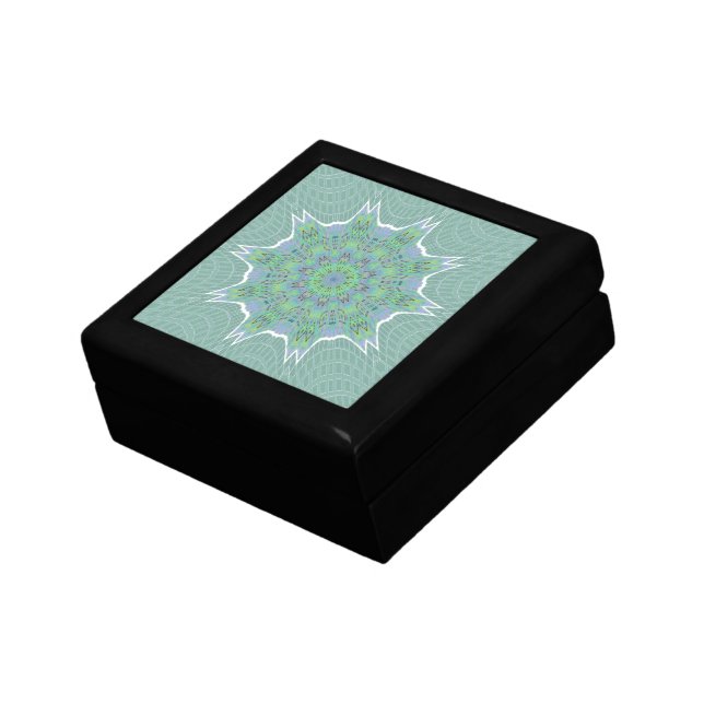 Beautiful Amazing Cool Green Floral pattern Design Jewelry Box (Side)
