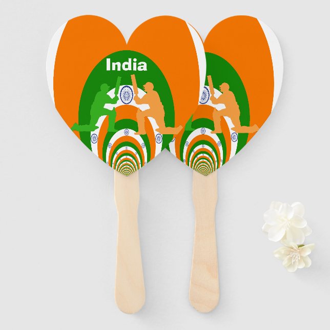 Beautiful Amazing Cricket India  Hand Fan (Front and Back)