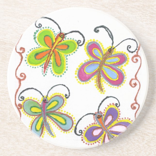 Beautiful amazing Cute Butterfly Art: Perfect Gift Drink Coaster (Front)