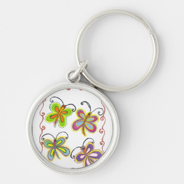 Beautiful amazing Cute Butterfly Art: Perfect Gift Keychain (Front)