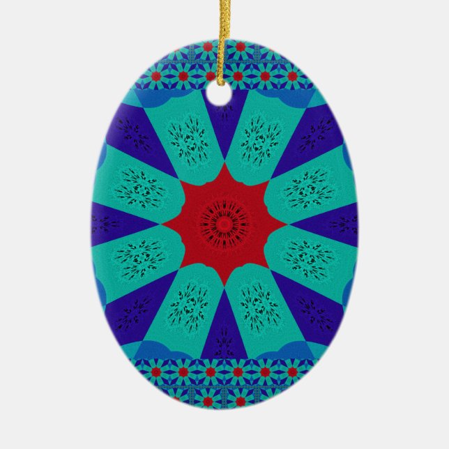 Beautiful Amazing Egyptian  Feminine Design Color Ceramic Ornament (Front)