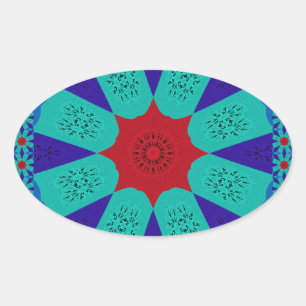 Beautiful Amazing Egyptian Feminine Design Color Oval Sticker