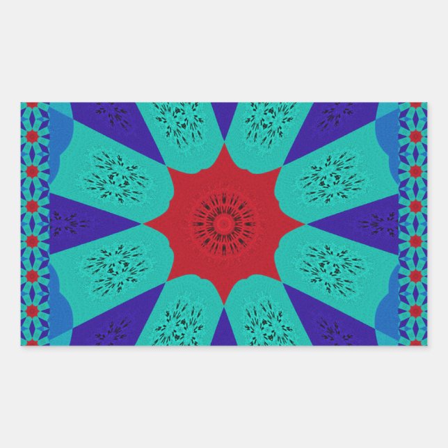 Beautiful Amazing Egyptian  Feminine Design Color Rectangular Sticker (Front)