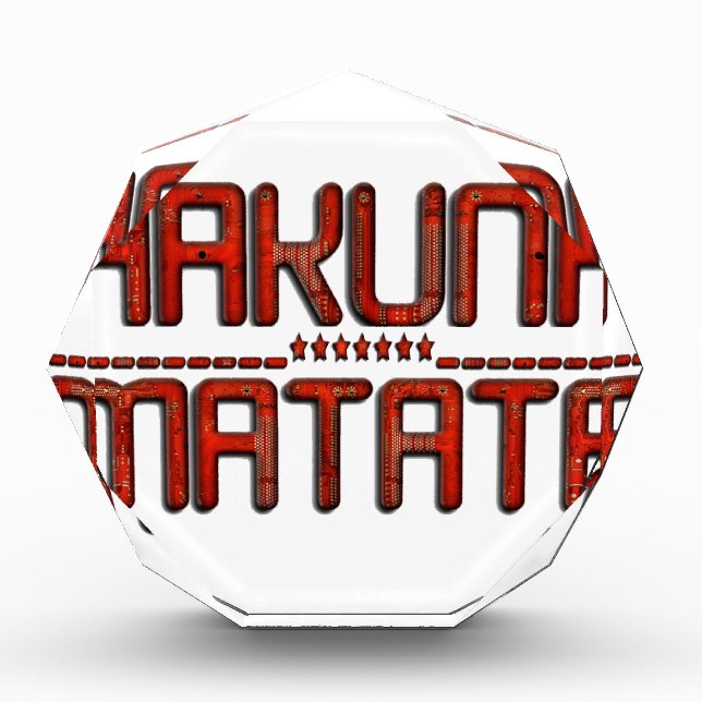 Beautiful Amazing Embossed Red Hakuna Matata Text  Acrylic Award (Front)